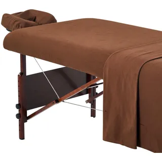 Master Massage liege Flanell Blatt Set 3 in 1 Liegedecke, flache Platte, Gesichts-Kissenbezug Dunkle Schokolade