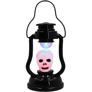 Boland 73133 - Totenkopf Laterne mit Licht und Sound, 21 x 12 cm, Party Deko, Horror Deko für Mottoparty und Halloween
