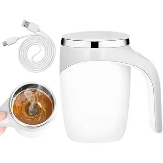 Selbstrührende Kaffeetasse 380ml Automatisch Magnetische Kaffeetasse | USB Elektrischer Rührbecher Heißgetränk Mixer Tasse Rotierend für Zuhause Büro Reisen Kaffee Milch Heiße Schokolade Tee