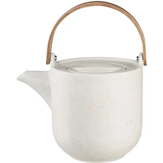 Asa Selection ASA coppa Teekanne mit Holzgriff sencha Porzellan 0,6l, Weiß