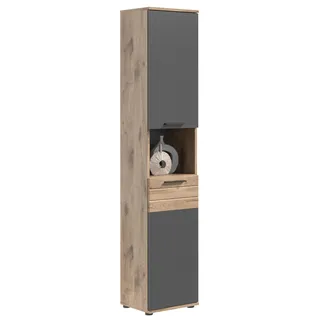 xonox.home Mason Hochschrank 37 x 88 cm Eiche/Grau Holz