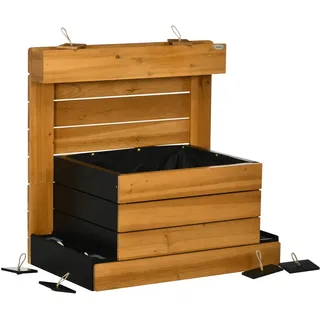 Outsunny Pflanzenkasten, Braun , Holz , 49.5x80x79.5 cm , Gartenzubehör, Hochbeete