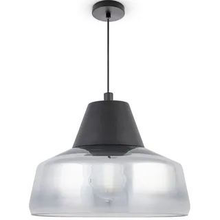 Paco Home Pendelleuchte "DIARA", schwarz, Ø 23,5cm H: 16,9cm, Leuchten, Glas Esszimmer Lampe Hängeleuchte Modern Vintage Industrial E27, Pendelleuchte