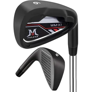 MAZEL Golf Eisen Single1,2,3,4,5,6,7,8,9, P, A,S, Edelstahl Golf Club Eisen für Männer Rechtshänder (Black Individual Iron,RH, #6 Iron)