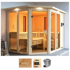 Bild Sauna »Avril«, (Set), 9-kW-Ofen mit externer Steuerung beige