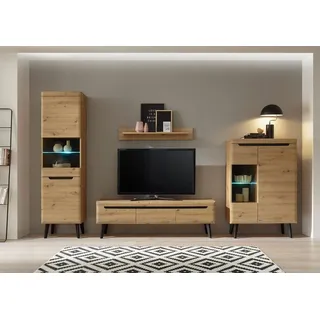 INOSIGN Wohnwand »Torge, Anbauwand, Schrankwand, Mediawand, Wohnzimmer-Set«, (Set, 4 St.), Lowboard: 160x 40x 50 cm, beige