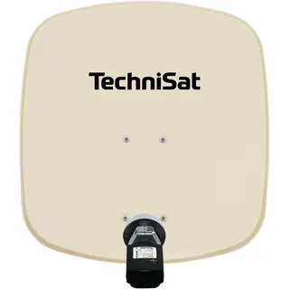 TechniSat DIGIDISH 45 – Satelliten-Schüssel für 1 Teilnehmer (45 cm kleine Sat Anlage - Komplettset mit Wandhalterung und Satfinder V/H-LNB) beige