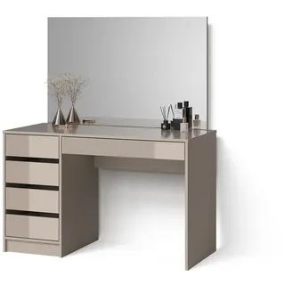 livinity® Schminktisch Imola Greige 120 cm mit Spiegel