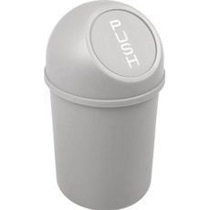Bild von Push-Abfallbehälter aus Kunststoff, Abfalleimer, Grau