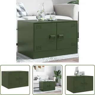 The Living Store Couchtisch Olivgrün 67x50x44 cm Stahl - Grün