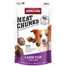 animonda Meat Chunks Lamm Pur (60 g), getreidefreie Hundeleckerlis für ausgewachsene Hunde, leckere Hunde Leckerlis mit viel Fleisch, Hundeleckerlies zum Belohnen und Verwöhnen