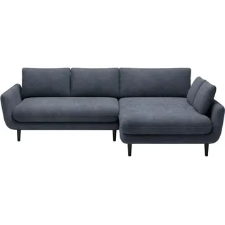 DOMO-HOME Ecksofa mit Schlaffunktion SOLANO – Elegantes Skandinavisches Ecksofa 260x167cm| Bettkasten und Holzbeinen für Komfort und Stil | Hochwertigen Materialien | Farbe dunkelgrau | Rechts - Dunkelgrau