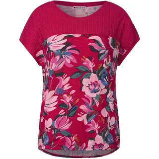 STREET ONE Damen A320134 Spitzenshirt, Berry Rose, 38 EU