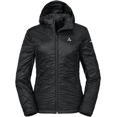 Bild von Damen Padded Jacket Stams L, leichte, winddichte Winter Wanderjacke mit Recycling-Wattierung, atmungsaktive, wasserabweisende Outdoorjacke, black, 42