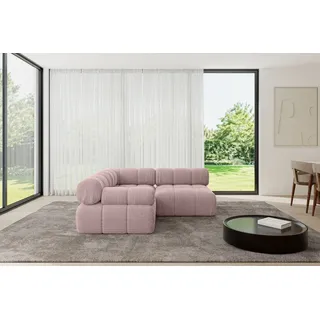 altdecor Eckcouch Cord 2-Sitzer Rosa