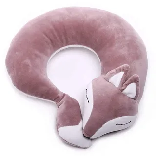 Maibar Kinder Reisekissen Tier Nackenhörnchen Fuchs Nackenkissen Nackenhörnchen Flugzeug Leicht U-Förmiges (Lila)