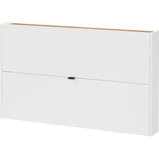 Schuhschrank GERMANIA "Ameca", weiß (weiß, navarra, eiche, nachbildung), B:140cm H:83cm T:18cm, Holzwerkstoff, Schränke, Schuhschrank, ideal für schmale Flure, Schuhkipper in Breite 140 cm