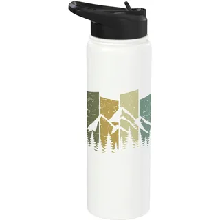 Alpen Berge Wald Bergsteiger Natur Stainless Steel Insulated Water Bottle