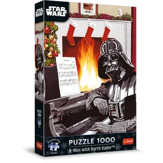 Trefl Premium Plus Quality - Weihnachtspuzzle Star Wars: Weihnachten mit Darth Vader - 1000 Elemente, Lieblingshelden, für Erwachsene und Kinder ab 14 Jahren