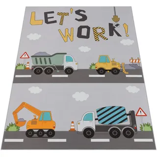 Paco Home Kinderteppich »Bino 578« rechteckig 4 mm Höhe Spielteppich, Motiv Autos & Baustelle, Kinderzimmer
