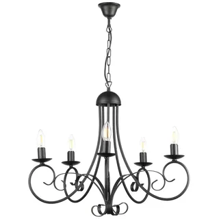 None Kronleuchter Pompei Schwarz max. 6 Watt