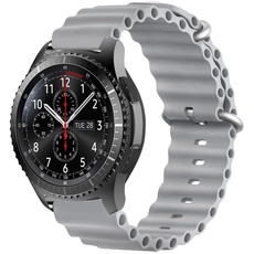 MroTech Armband Kompatibel mit Samsung Gear S3 Frontier SM-R760/AMAZFIT GTR 4/Garmin Venu 3/Ticwatch Pro 3 Ultra LTE/Huawei Watch GT 4 46mm,22mm Silikon Sport Armband für Galaxy Watch 3 45mm,Gris