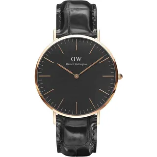 Daniel Wellington DW00100129 Herren-Armbanduhr, Edelstahl-Gehäuse, Leder-Armband