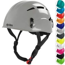 ALPIDEX Universal Kletterhelm für Jugendliche und Erwachsene EN12492 Klettersteighelm in unterschiedlichen Farben, Farbe:Pebble Grey