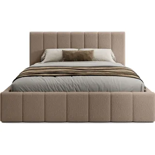 FEDVE Polsterbett Doppelbett Handorf Schlafzimmer Bett Bettkasten 200x200 cm Brown (Anthology 04) - Braun