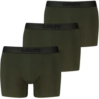 Boxer LEVI'S "LEVIS MEN MEL WB BOXER BRIEF", Herren, Gr. L, grün (khaki), Obermaterial: 95% Baumwolle, 5% Elasthan, körpernah, Unterhosen Boxer, ohne Eingriff, tonaler Logobund, elastisch, Cotton-Mix