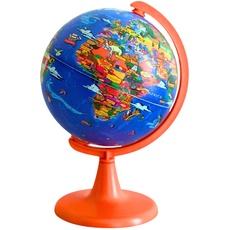 TOPGLOBE 15cm Globus "Meine Welt“ mit 100-teiligen Puzzles. Drehen, drehen, spielen, etwas über die Länder der Erde erfahren