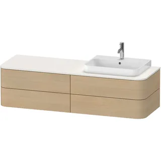 Duravit Happy D.2 Plus Konsolenwaschtischunterbau wandhängend, 1600x550 mm, 4 Schubkästen, für Aufsatzbecken Position rechts, HP4973R7171, Farbe: Mediterrane Eiche Echtholzfurnier