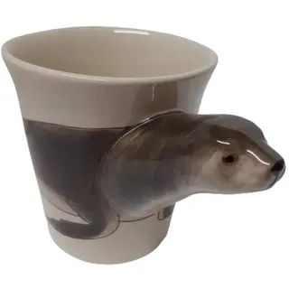 Robbe-Keramik-Becher-Tasse-Tier-3d Tasse-mit-Tier-bild-motiven Robbe 14 x 15 x 10 cm