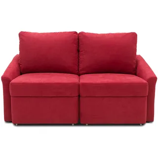 DOMO. collection Sofa Relax, 2-Sitzer Dauerschläfer, Boxspring Couch mit Schlaffunktion, Schlafsessel, Gästebett, Schlafsofa 168 x 96 x 86 cm (BxTxH), rot