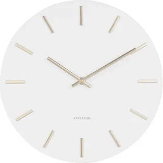 Karlsson - Wanduhr Charm - Weiß/Gold - Ø30cm - Weiß