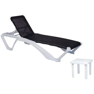 Garbar Acqua+andorra Sonnenliegen Und Tisch - White / Black - One Size