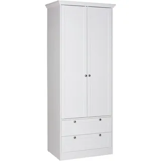 Mid.you Drehtürenschrank , Weiß , Metall , 1 Fächer , 2 Schubladen , 80x200x51 cm , Schlafzimmer, Komplette Schlafzimmer und Serien, Schlafzimmerserien