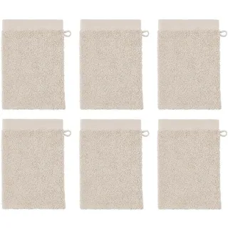 Butlers Waschhandschuh (6er Set) Fabulous , Beige , Textil , 15x21 cm , Heimtextilien, Badtextilien, Waschlappen