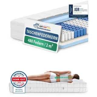 AM Qualitätsmatratzen Taschenfederkernmatratze 110 x 200 cm H3