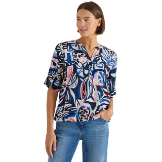 Cecil Damen Kurzarm Bluse mit Multicolor Print