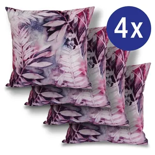4 x Dekokissen rosa jungle 50 x 50 cm
