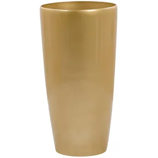 Beliani Blumentopf gold rund 40/40/75 cm Tseria , Goldfarben , Stein , 75 cm , Dekoration, Blumen & Blumentöpfe, Übertöpfe