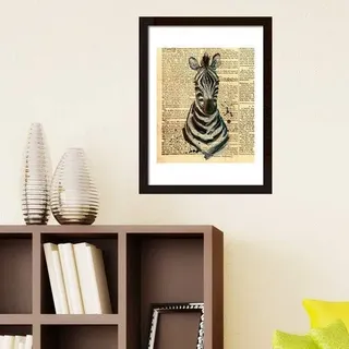 Walplus Wand Sticker Zebra Zeitung Tier Plakat Wandbilder Aufkleber Kunst Living Zimmer Kinderzimmer Schule Restaurant Hotel Cafe Büro Dekor Heimdekoration, Bunt