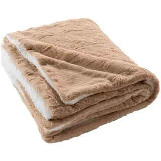 Douceur d'intérieur Foxy Plaid (125 x 150 cm), Sand, Kunstfell/Sherpa