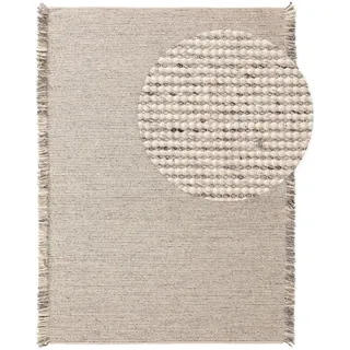 Kunstloft Wollteppich Mary Ivory Hellgrau 160x230 cm , Grau, Beige , Textil , Rechteckig , 160x1 cm , Gots , pflegeleicht , Teppiche und Böden, Teppiche, Schafwollteppiche