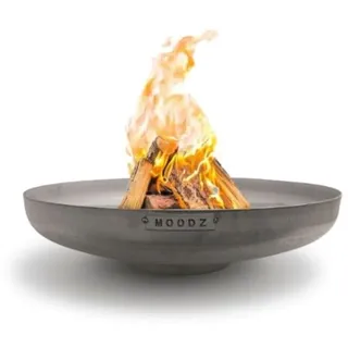moodz outdoor living MOODZ Feuerschale 60 cm - Feuerschalen für den Garten - Feuerstelle Outdoor & Feuertonne - Feuerschale mit opt. Grillrost aus hochwertigem Edelsthal - Feuerkorb für den Garten - 60x60x17 cm