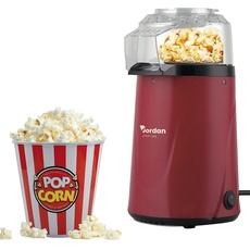 Avilia Popcorn-Maschine, 1200 W, Heißluft-Popcorn-Maschine in 2 Minuten, Popcorn gesund und ölfrei für Kinoabende für Kinder, Rot