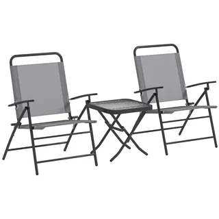 Bistro-Set – Gartenmöbel-Set – Terrassenmöbel – Balkonmöbel – Kompakt – Klappbar – Elegantes Stahlgestell
