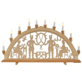 Dekohelden24 Wunderschöner Schwibbogen, 10 flammig, Motiv: Bergleute, ca. 71 x 4 x 40 cm
