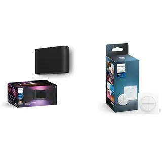 Philips Hue Dymera Smarte Wandleuchte innen & außen & Tap Dial Switch Drehschalter, weiß, personalisierbar via Hue App, Zubehör